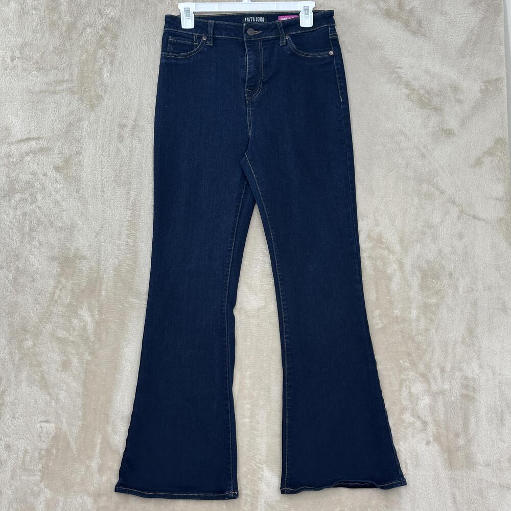 Faith Jeans Jeans Womens 10 Dark Blue Flare Stretch Rinse Wash Denim Pants
